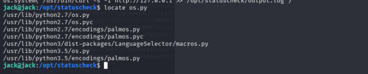 os.py permissions — writable by jack